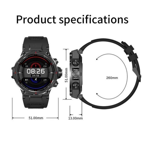 M juniu HM03 Sports Health Smart Watch, Support GPS / Heart Rate / Blood Oxygen / Sleep Monitoring (Grey) - Image 3