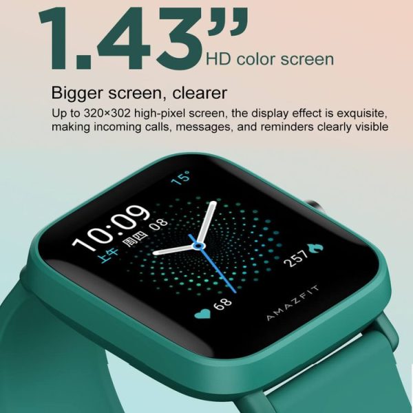 Original Xiaomi Youpin Amazfit Pop Pro Smart Watch (Green) - Image 3