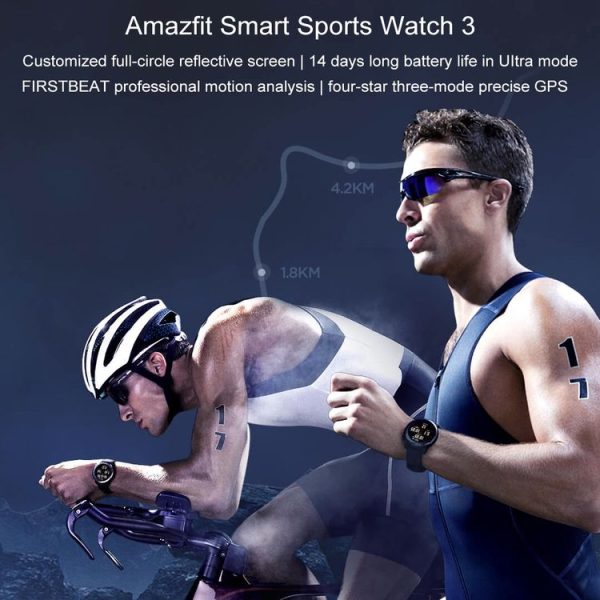 Original Xiaomi Youpin Amazfit Smart Sports Watch 3 Standard (Bright Black) - Image 3