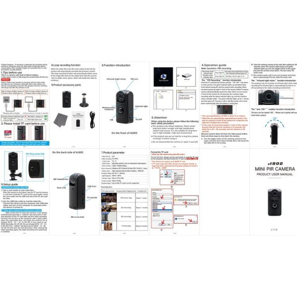 A1802 1080P 180 Degrees Lens Security HD Video Mini Camera - Image 13