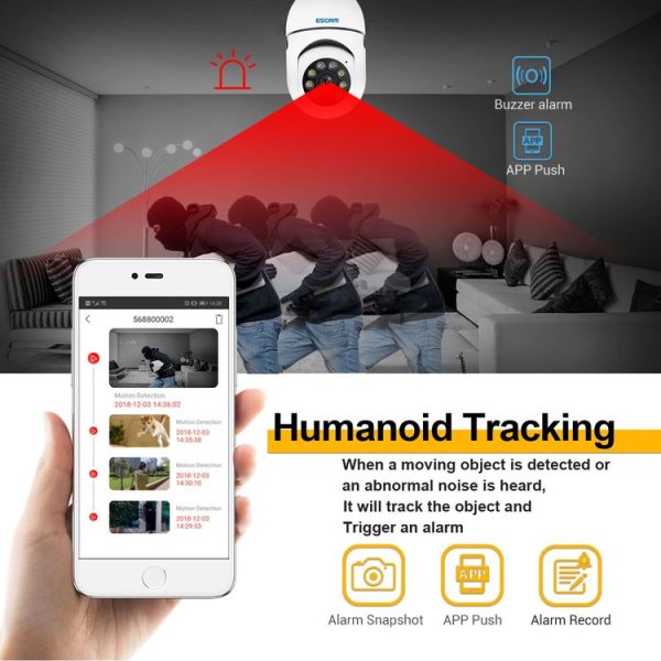 ESCAM PT208 1080P HD Light Bulb WiFi Camera, Support Motion Detection, Two-way Audio, Night Vision, TF Card - Image 8