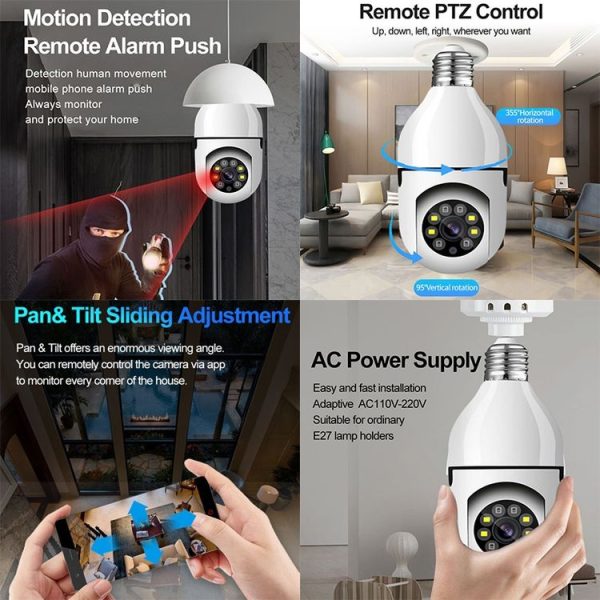 GA-C11 1080P 2MP 2.4G Single Frequency Two-way Voice Intercom Bulb Camera (White) - Image 7