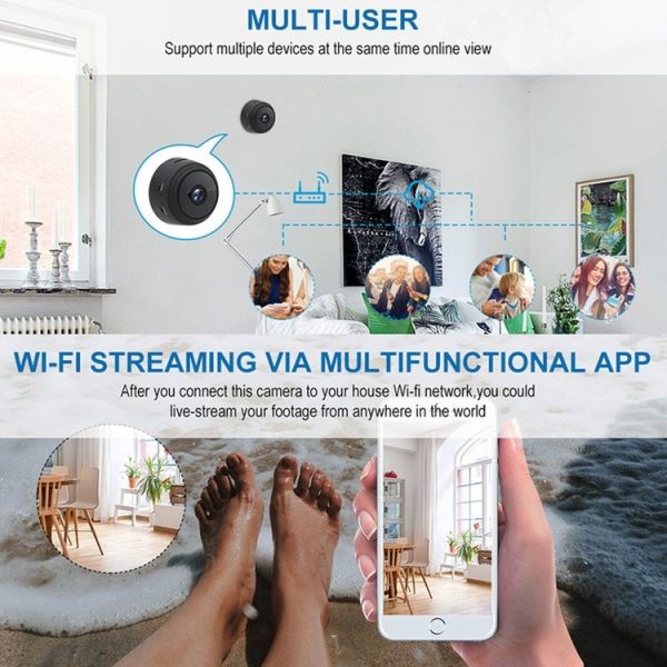 A9+ 1080P WiFi Remote Wireless Camera, Support Night Vision & Motion Detection & TF Card, Broadcom Bluetooth Solution (White) - Image 5