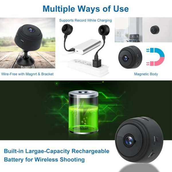 A9+ 1080P WiFi Remote Wireless Camera, Support Night Vision & Motion Detection & TF Card, Broadcom Bluetooth Solution (White) - Image 6