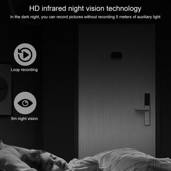 IDV-L01 1080P HD WiFi Back Clip Digital Pen Voice Recorder Mini Camera, Support IR Night Vision & TF Card & 180 Degrees Lens Rotation (Black) - Image 10