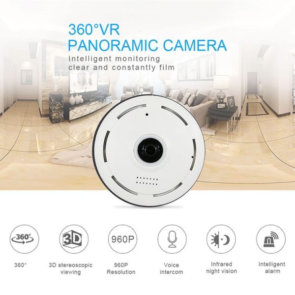 360EyeS EC10-I6 360 Degree HD Network Panoramic Camera with TF Card Slot, Support Mobile Phones Control (White) - Image 3