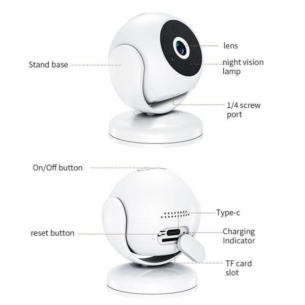 A5 Portable Mini 4K HD Camera Night Vision Home Security Micro Camcorder (White) - Image 12