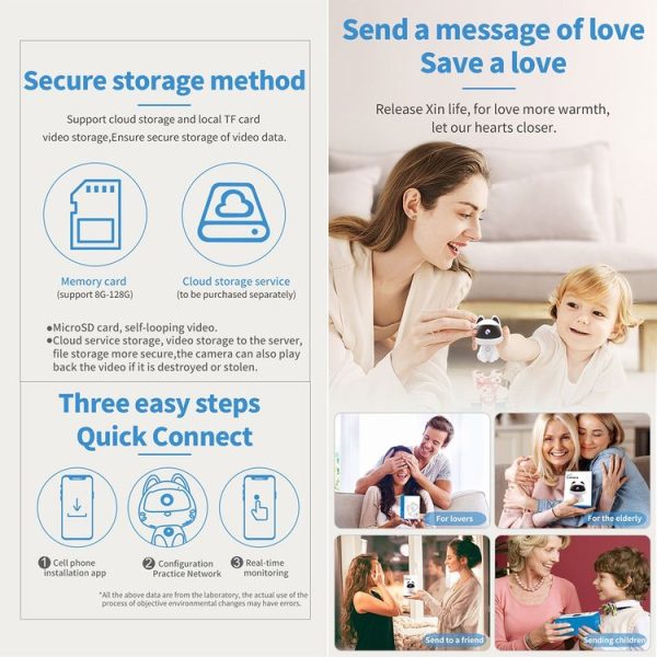 K9 Cute Pets Smart Home Camera, Support Night Vision & Two-way Voice & Motion Detection (White) - Image 10