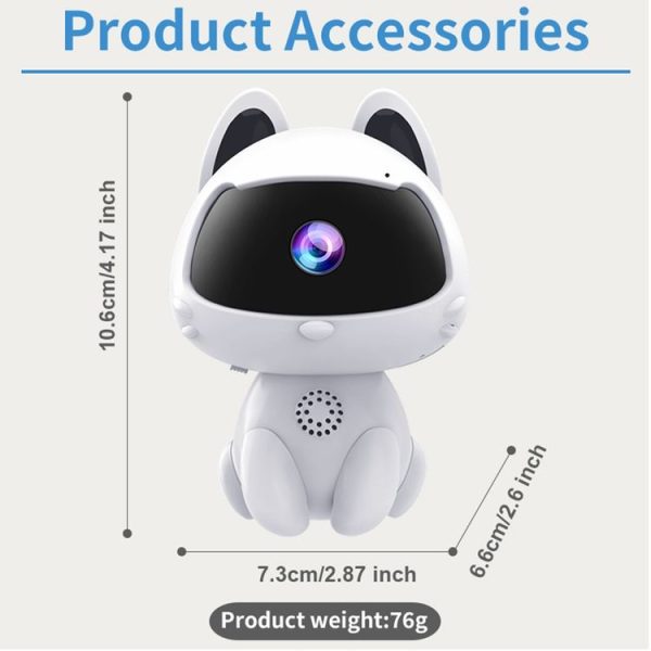 K9 Cute Pets Smart Home Camera, Support Night Vision & Two-way Voice & Motion Detection (White) - Image 11