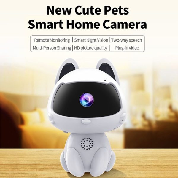 K9 Cute Pets Smart Home Camera, Support Night Vision & Two-way Voice & Motion Detection (White) - Image 2