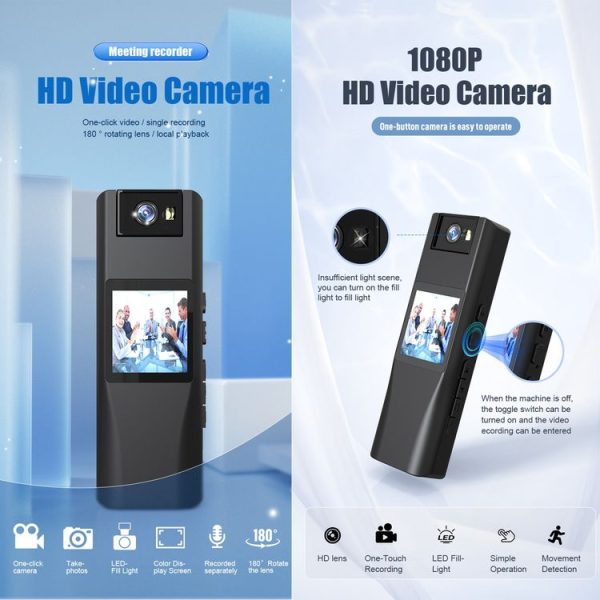 L12 180 Degrees Rotation Conference Video Recording Camera Mini HD 720P WiFi Camera (Black) - Image 2