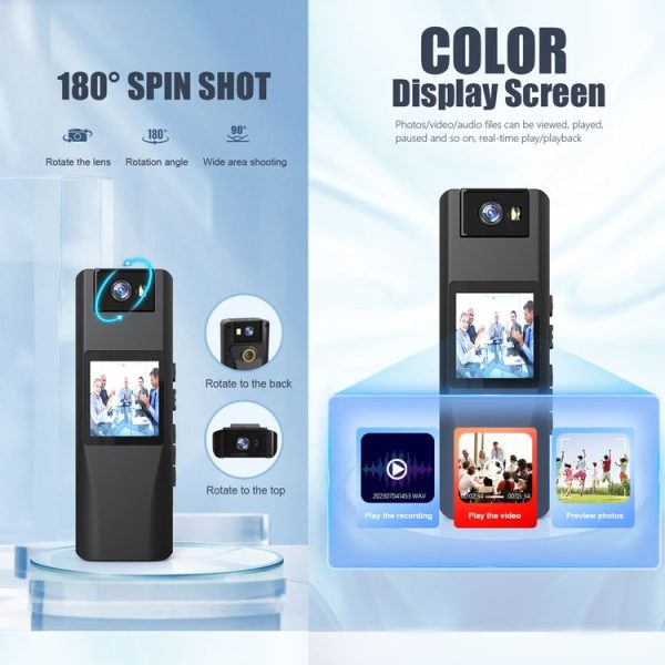 L12 180 Degrees Rotation Conference Video Recording Camera Mini HD 720P WiFi Camera (Black) - Image 3