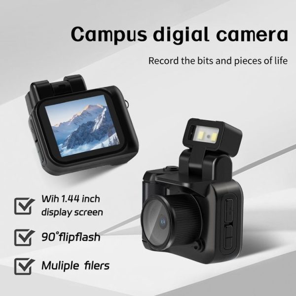 Y4000 Mini Camera 1080P HD Digital Camera with Screen Portable Retro Travel Vlog Student Small Camcorder (Black) - Image 2