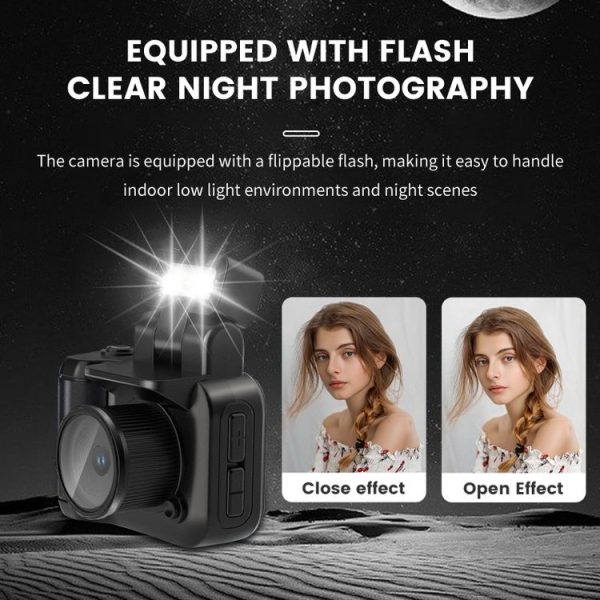 Y4000 Mini Camera 1080P HD Digital Camera with Screen Portable Retro Travel Vlog Student Small Camcorder (Black) - Image 5