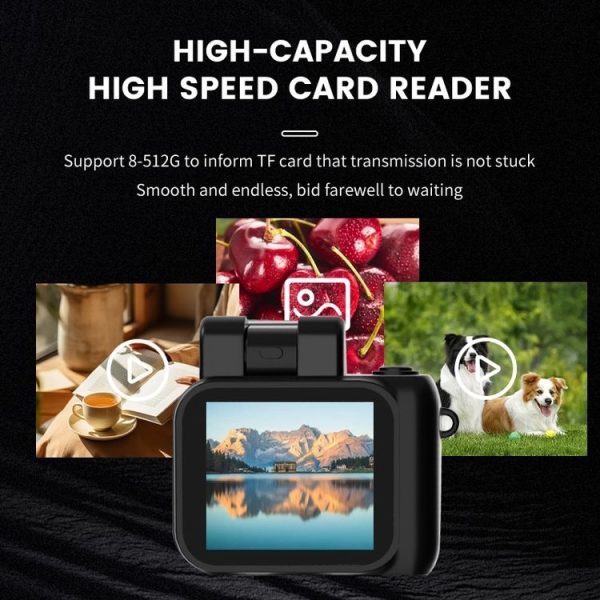 Y4000 Mini Camera 1080P HD Digital Camera with Screen Portable Retro Travel Vlog Student Small Camcorder (Black) - Image 6