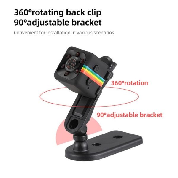SQ11 Mini DV HD 960P 6 LEDs Sport Recorder Camera with Holder, Support Monitor Detection & IR Night Vision & TF Card (Red) - Image 3