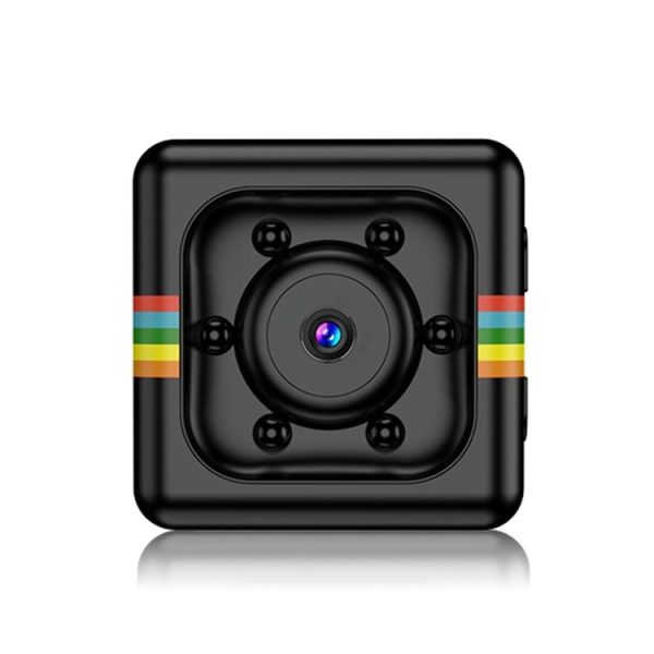 SQ11 Mini DV HD 480P 6 LEDs Sport Recorder Camera with Holder, Support Monitor Detection & IR Night Vision & TF Card (Black)