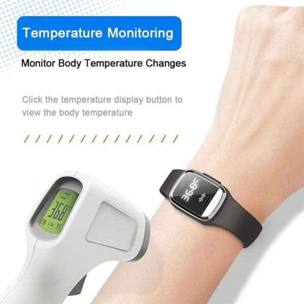 M20 Outdoor Ultrasonic Wave Mosquito Repellent Wristband with Clock & Body Temperature Test (Pink) - Image 7