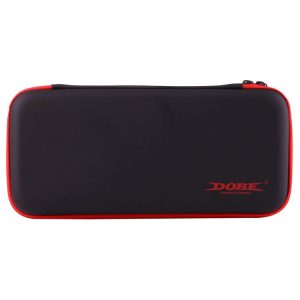 DOBE For Nintendo Switch Game Console Travel Carrying Storage Box Zipper Protective Bag Holder Shell, Size: 26.0 x 12.5 x 4.0cm (Black + Red)