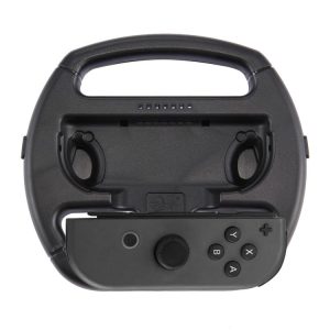 Nintendo Switch Joy-Con Game Controller Handle Racing Steering Wheel Game Controller Handle Steering Wheel Bracket, Not Included Controller (Black)