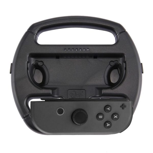 Nintendo Switch Joy-Con Game Controller Handle Racing Steering Wheel Game Controller Handle Steering Wheel Bracket, Not Included Controller (Black)