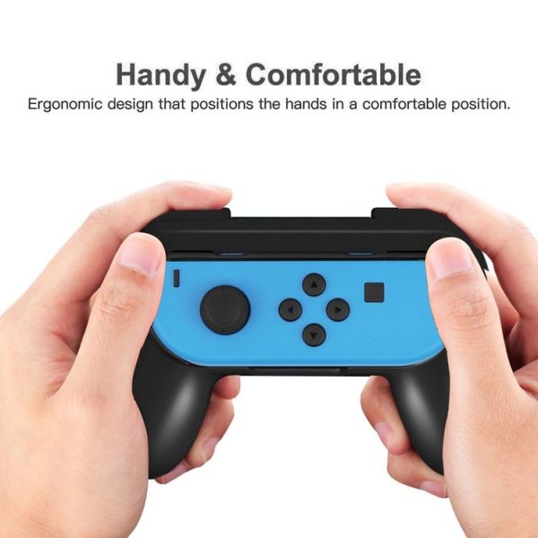 One Pair HAMTOD for Nintendo Switch Joy-Con Controller (Not Included) Controller Holder Grips (Black) - Image 10