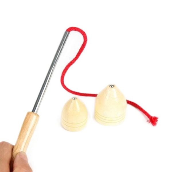 Children Outdoor Fitness Wooden Spinning Toy Vintage Spin Whipping Top with String - Image 2