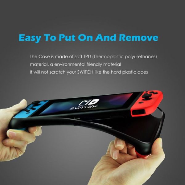 TPU Shell Handle Grip with Game Card Slot Anti-Shock Cover Silicone Case for Nintendo Switch, with Logo - Image 10