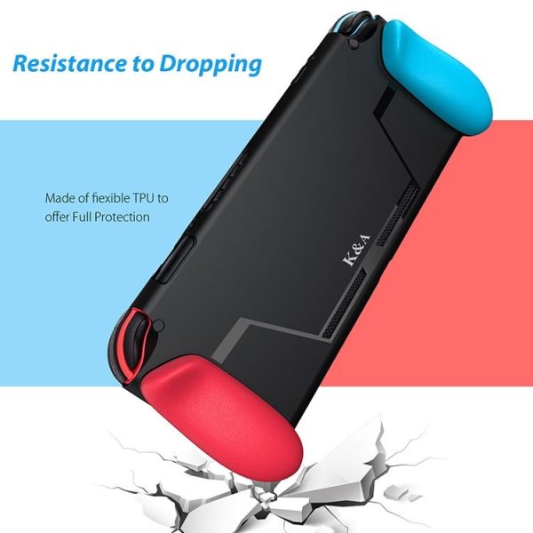 TPU Shell Handle Grip with Game Card Slot Anti-Shock Cover Silicone Case for Nintendo Switch, with Logo - Image 4