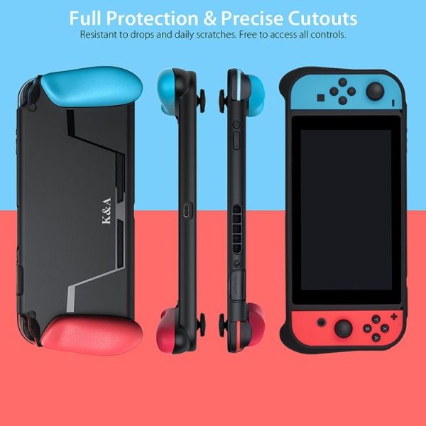 TPU Shell Handle Grip with Game Card Slot Anti-Shock Cover Silicone Case for Nintendo Switch, with Logo - Image 6