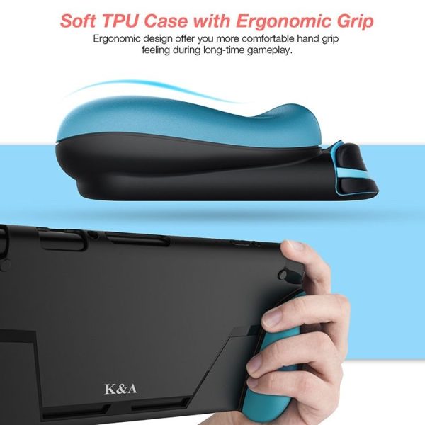 TPU Shell Handle Grip with Game Card Slot Anti-Shock Cover Silicone Case for Nintendo Switch, with Logo - Image 7
