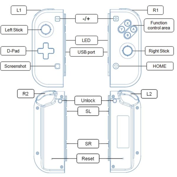 Wireless Game Joystick Controller Left and Right Handle for Nintendo Switch Pro - Image 6