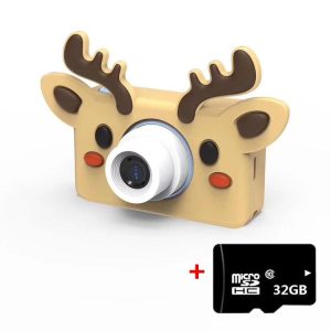 D9 8.0 Mega Pixel Lens Fashion Thin and Light Mini Digital Sport Camera with 2.0 inch Screen & Elk Shape Protective Case & 32G Memory for Children