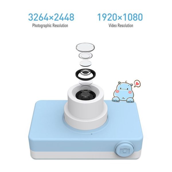 D9 8.0 Mega Pixel Lens Fashion Thin and Light Mini Digital Sport Camera with 2.0 inch Screen & Elk Shape Protective Case & 32G Memory for Children - Image 3