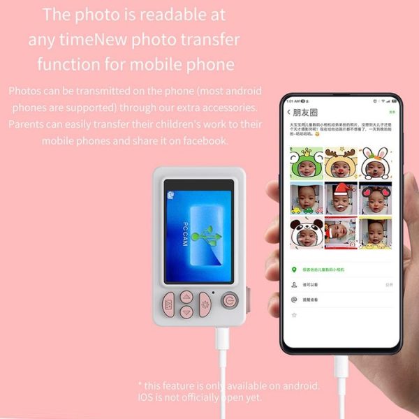 D9 8.0 Mega Pixel Lens Fashion Thin and Light Mini Digital Sport Camera with 2.0 inch Screen & Elk Shape Protective Case & 32G Memory for Children - Image 6