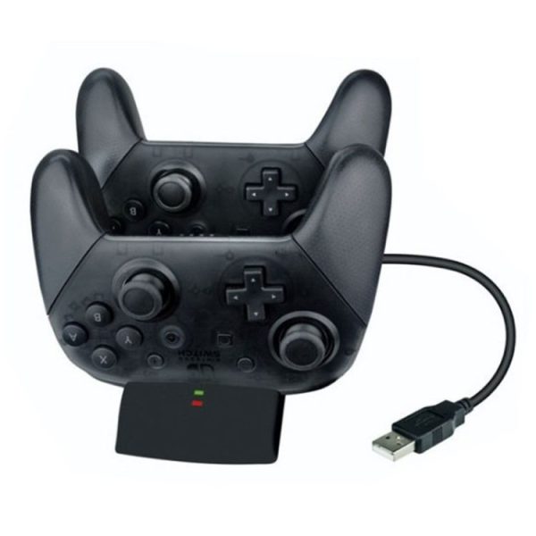 Game Controller Gaming Handle Charging Stand Holder for Switch Lite (Black) - Image 3