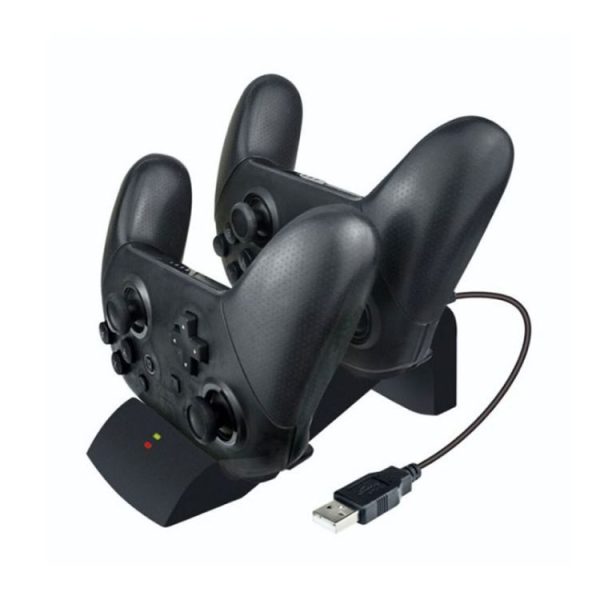 Game Controller Gaming Handle Charging Stand Holder for Switch Lite (Black) - Image 4