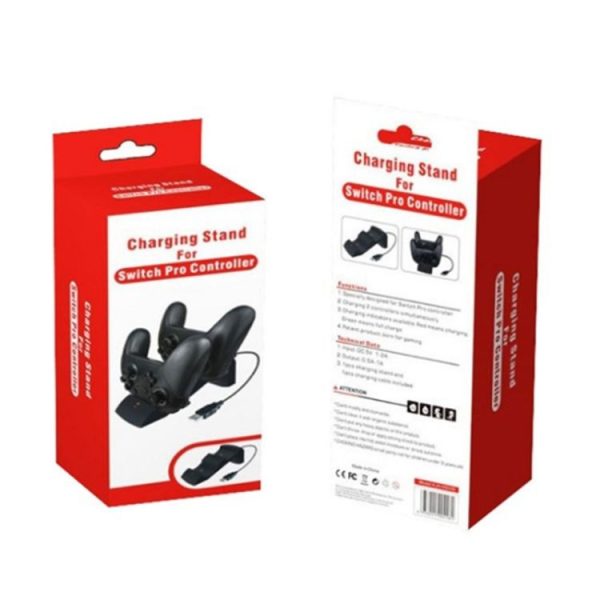 Game Controller Gaming Handle Charging Stand Holder for Switch Lite (Black) - Image 5