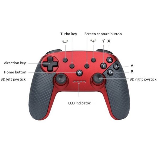 Wireless Bluetooth Game Controller Gamepad for Switch Pro, Support Turbo Function (White) - Image 7