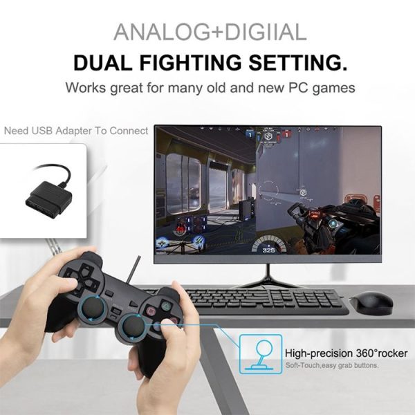 Double Vibration Joypad Wired Game Controle Handle For PS2 - Image 6