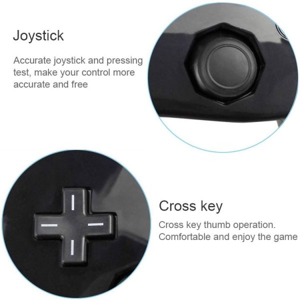 Classic Wired Game Controller Gaming Remote For Nintendo Wii (Black) - Image 6