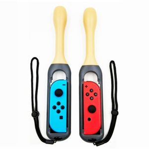 2 PCS Handle Holder Grip Drumstick with Wrist Strap for Nintendo Switch Joy-con (Black)