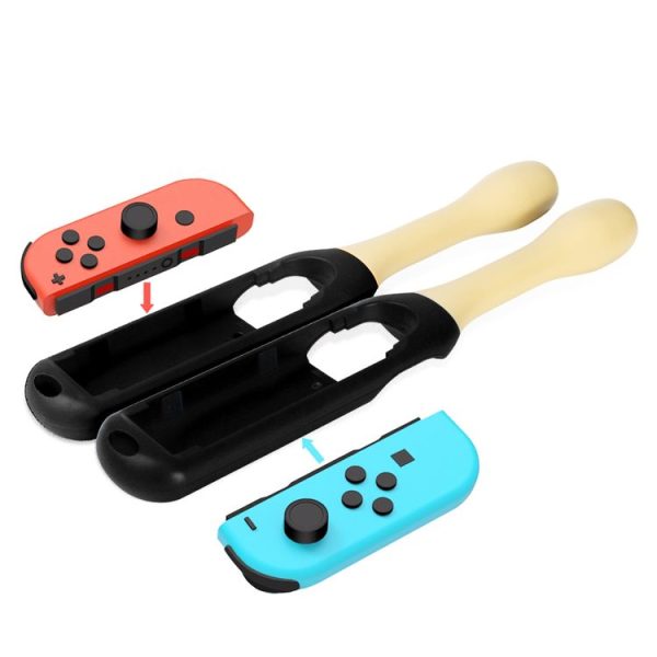 2 PCS Handle Holder Grip Drumstick with Wrist Strap for Nintendo Switch Joy-con (Black) - Image 4