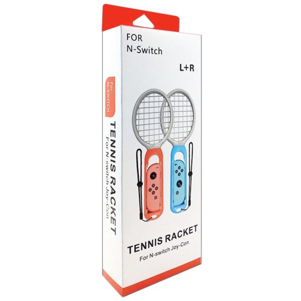 2 PCS Tennis Racket Handle Holder Grip Drumstick with Wrist Strap for Nintendo Switch Joy-con (White) - Image 4