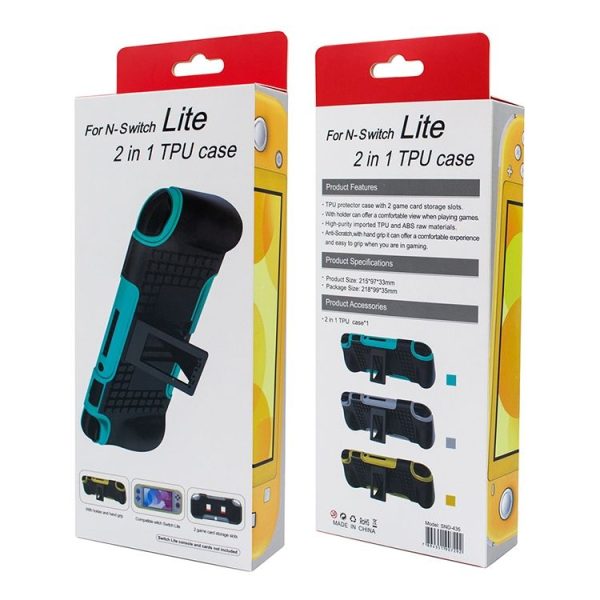 2 In 1 TPU Protective Case with Holder for Switch Lite (Grey) - Image 4