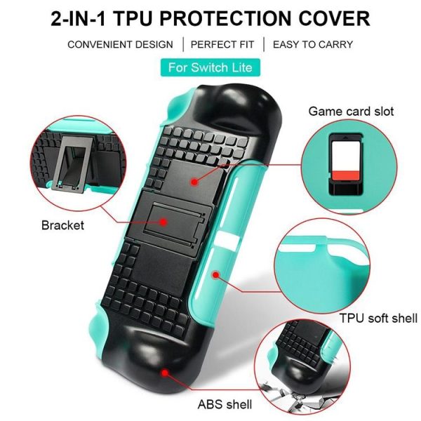 2 In 1 TPU Protective Case with Holder for Switch Lite (Grey) - Image 5
