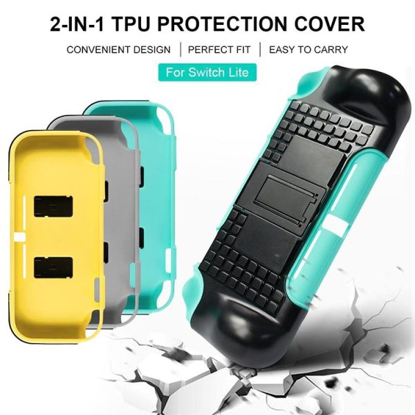 2 In 1 TPU Protective Case with Holder for Switch Lite (Grey) - Image 6