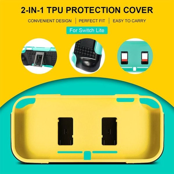 2 In 1 TPU Protective Case with Holder for Switch Lite (Grey) - Image 7