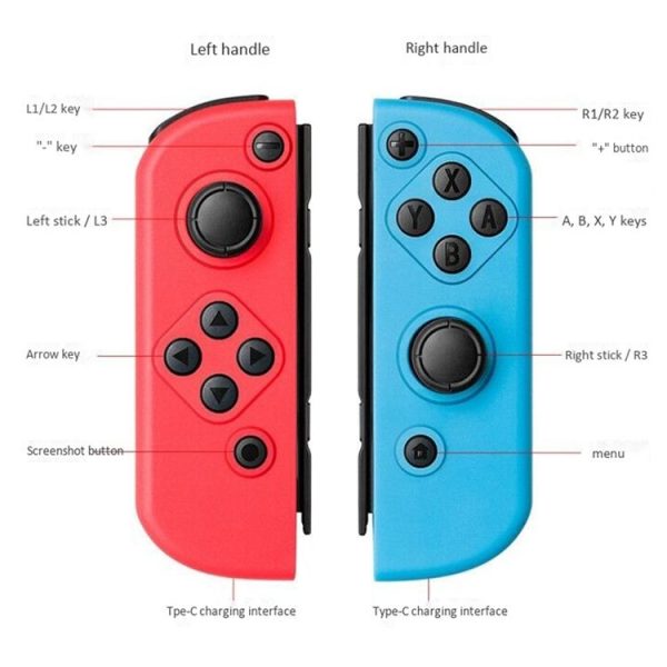 Left and Right Bluetooth Wireless Joypad Gamepad Game Controller for Switch (Black) - Image 7