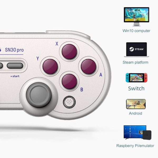 8BitDo SN30 Pro Bluetooth Gamepad Hall Version for Switch / Steam / PC / Android (White) - Image 5